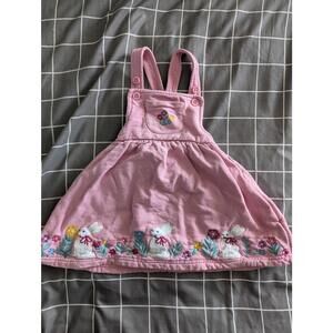 Jojo bunnies among spring flowers pinnie dress